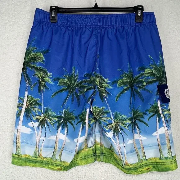 Corona Board Shorts Men's 38 Inseam 9.5" Palm Trees Lined Hawaiian Swim Beer - Picture 6 of 9